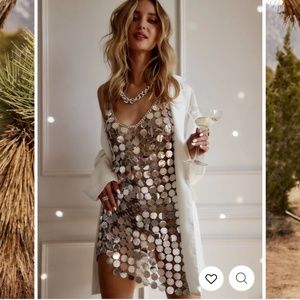 Diana Silver Mini Disco Dress - XS/S